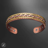 bracelet magnétique en cuivre pur, combine la puissance de ses 6 aimants aux vertus apaisantes et ses propriétés anti-inflammatoires du cuivre.