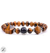 BRACELET PIERRE OEIL DE TIGRE ET ONYX