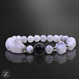 BRACELET HOWLITE  ET ONYX PIERRE BLANCHE