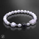 BRACELET HOWLITE  ET ONYX