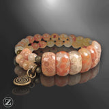 Bracelet corail naturel double rang – Bijou oriental mixte en pierre & laiton – Protection et énergie