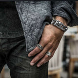 Bracelet Skull Homme en Argent Massif – Éminence Skull-Lux | Bijou Biker Luxe, Chaîne Large, Style Rock Premium