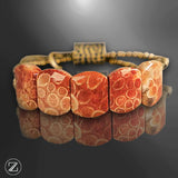  Bracelet en cuivre & corail fossile