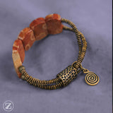  Bracelet en cuivre & corail fossile