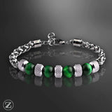 BRACELET POWER OEIL DE TIGRE VERT : zahros