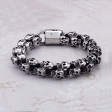 bracelet badass acier Biker tête de mort gothique. Zahros