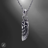 pendentif croix homme, bijou en acier homme, pendentif ailé homme, bijou spirituel homme, collier zirconium homme, collier chaîne acier
