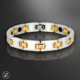 bracelet Athéna céramique blanche pierre de zirconium