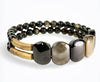 Bracelet Kalon en Pierres Obsidienne Dorée & Cuivre