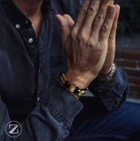 Bracelet Kalon en Pierres Obsidienne Dorée & Cuivre