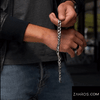 Bracelet ROCKSAN SLIM en acier inoxydable finement gravé de motifs aztèques. Élégance discrète, style antique revisité pour un look masculin affirmé
