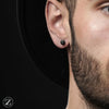 CLOU D'OREILLE 6MM AVEC ZIRCONE NOIRE