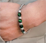 BRACELET POWER OEIL DE TIGRE VERT : zahros