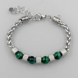 BRACELET POWER OEIL DE TIGRE VERT : zahros