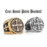 bague Religieuse croix- inscription "Pax" (paix)-exorcisme-Bague Croix des Templiers-Chevalière Croix Médiévale-zarhos